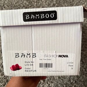 Fashion Nova Nap Time Slides Red Fur Size 9 (Women’s)